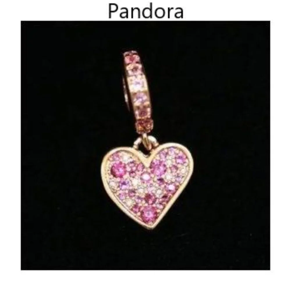 Pandora Pink Crystal Heart Bracelet Charm